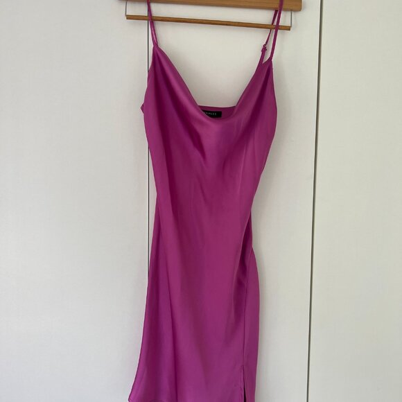 Cowl Neck short satin dress Dynamite - Picture 3 of 6
